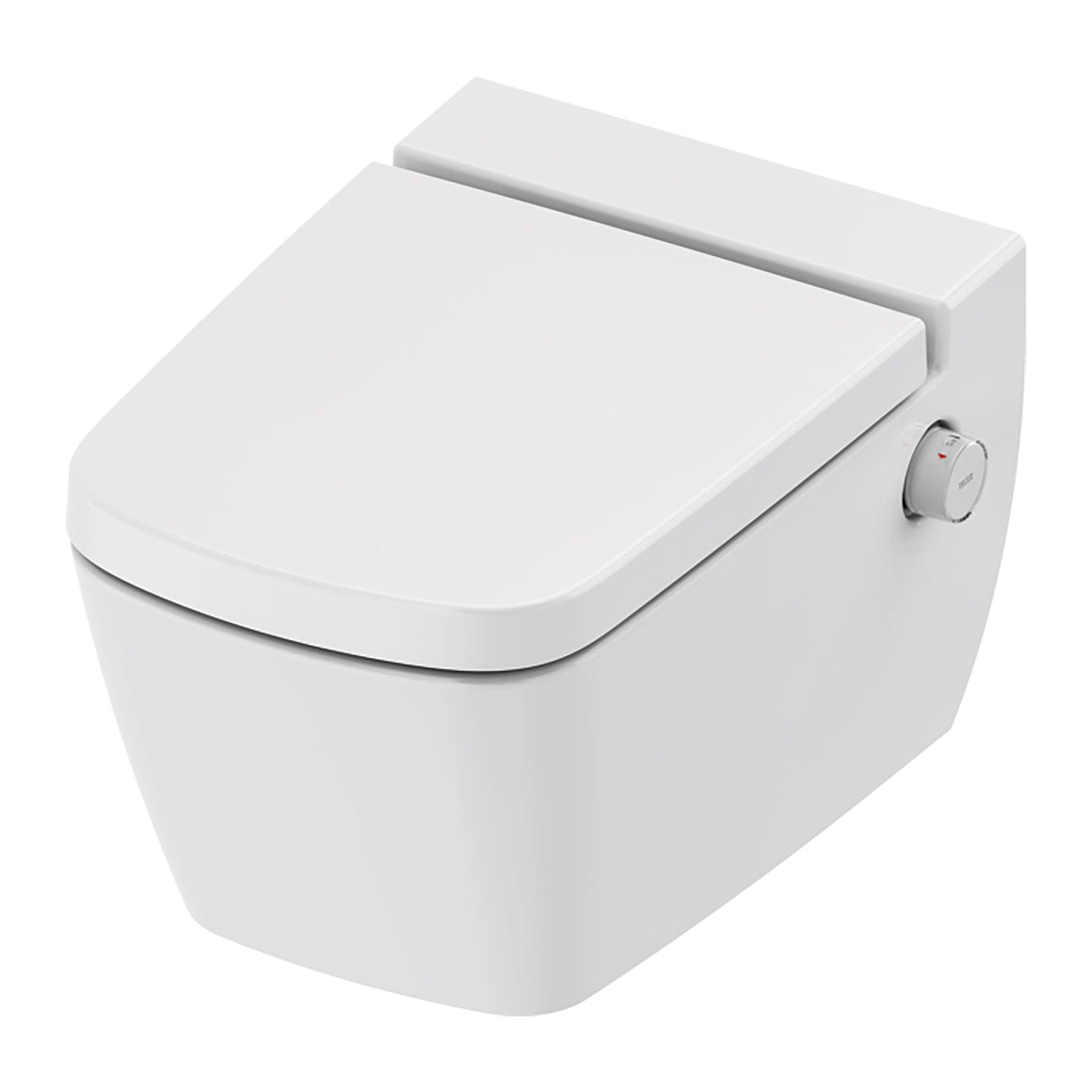 Teceneo Hangtoilet met Bidet - met Bidetkraan - WARM en KOUD Water - met Zitting - 54 CM - Glanzend WIT
