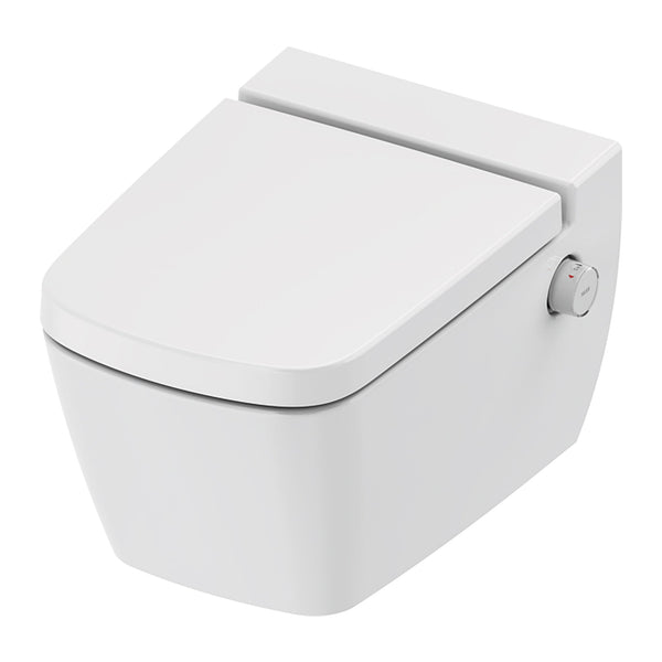 TECEneo Hangtoilet met Bidet - met Bidetkraan - Warm en Koud Water - met Zitting - 54 cm - Glanzend Wit