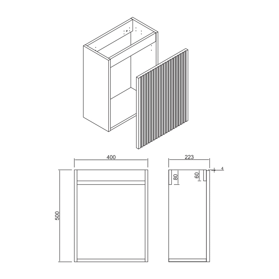 Aloni Mikaro toiletmeubelonderkast – deur rechts – walnoot #kleur_walnoot