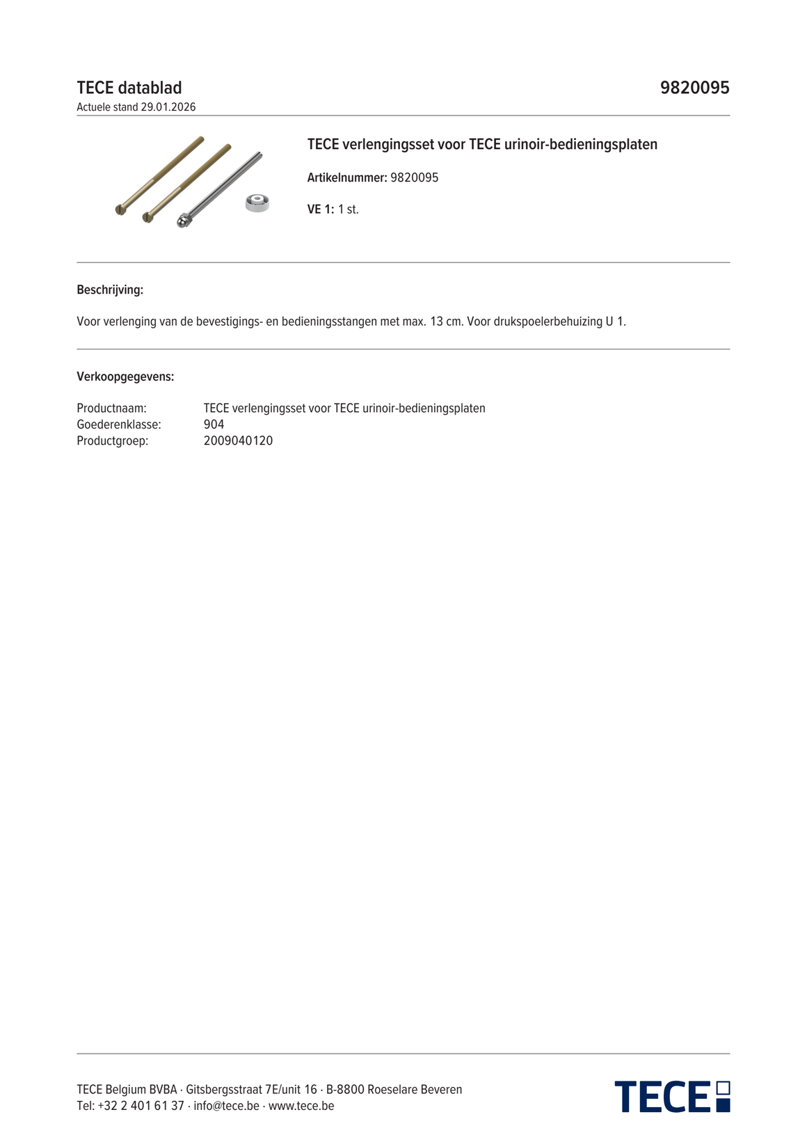 TECE 9820095 - technisch informatieblad
