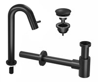 Ink kranen combiset 5B fonteinkraan staand gebogen hoog met sifon en always open plug