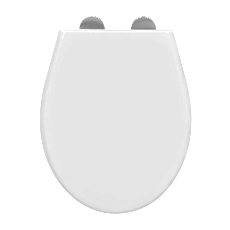 ALONI ECO ELVIA WC-ZITTING - SOFT CLOSE - QUICK RELEASE - DUROPLAST - TOPFIX - RVS SCHARNIEREN - GLANZEND WIT - detailafbeelding
