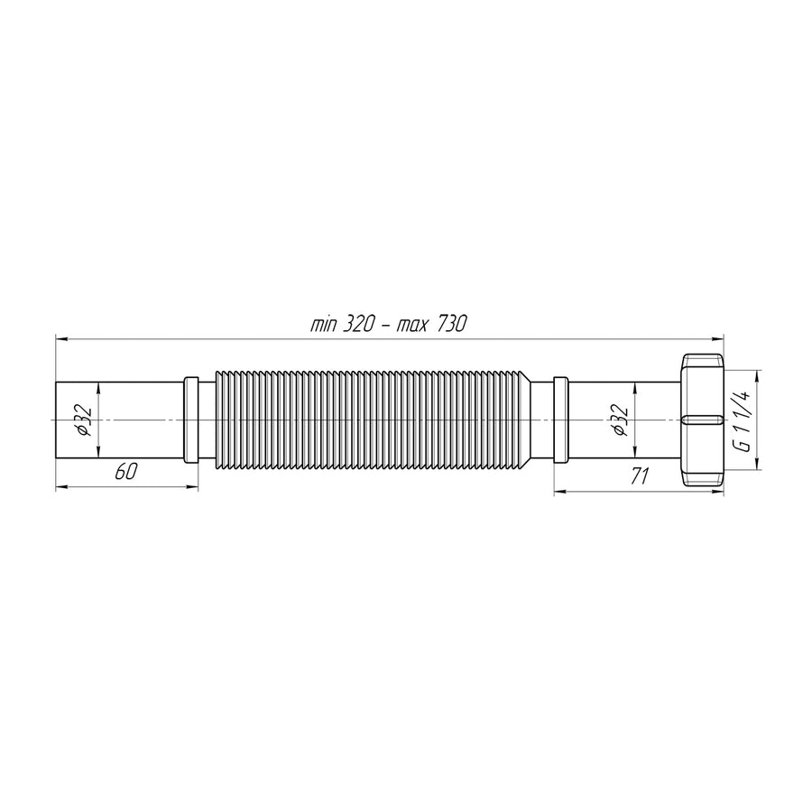 ALONI Flexibel Afvoerslang 5/4’’- Ø32CM