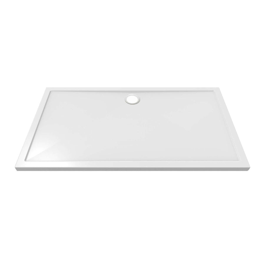 Wiesbaden Acryl Duschwanne 140x90x4 cm weiß rechteckig, Ablauf 90 mm