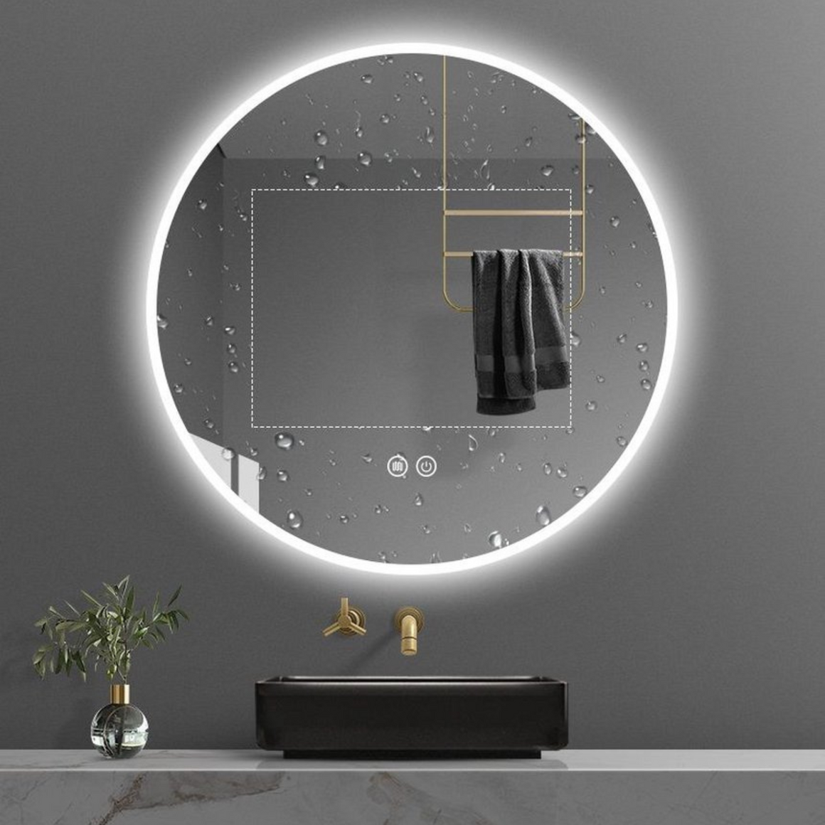 ALONI OMEGA RONDE LED-SPIEGEL MET VERWARMING (Ø120CM)