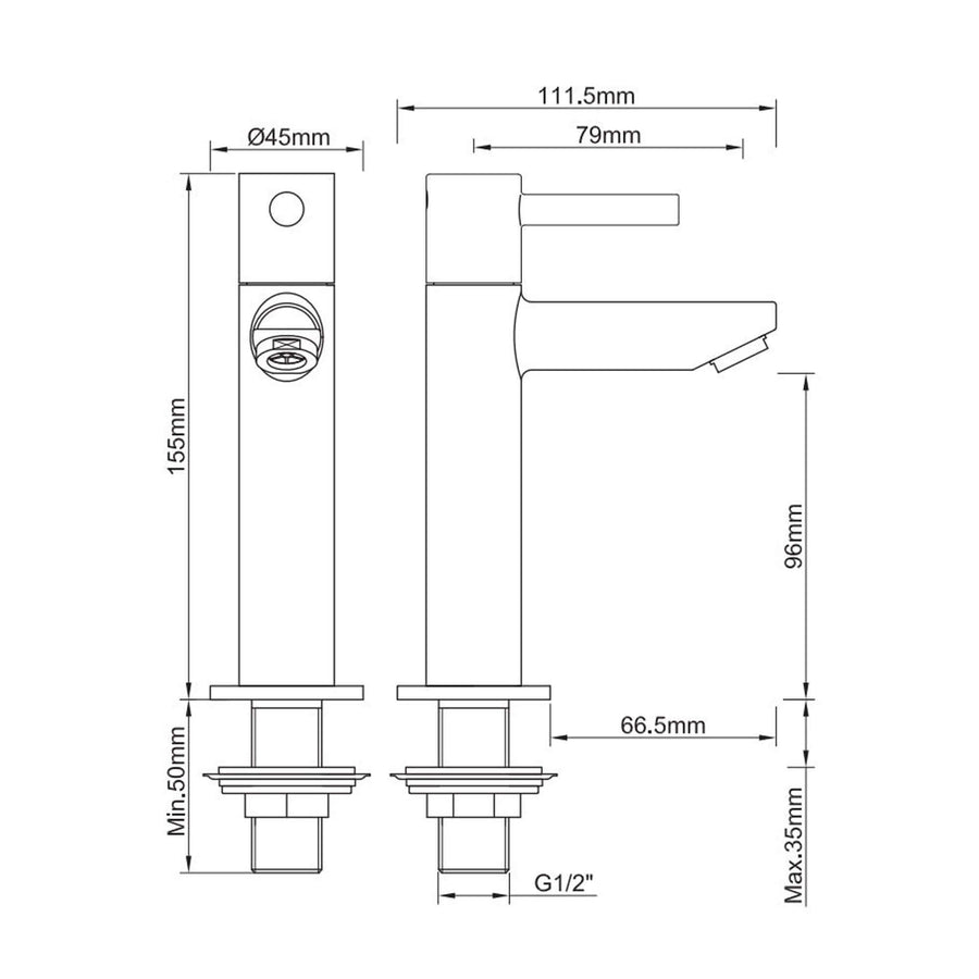 Amador XL Hoge Fonteinkraan Wiesbaden 1/2 Geborsteld Messing