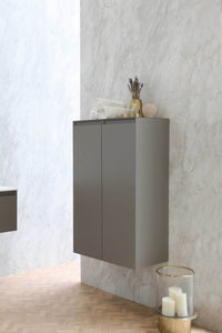 INK half hoge kast gelakt mat taupe - sfeerbeeld badkamer