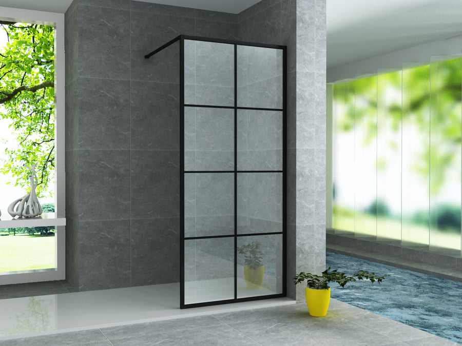 ALONI INLOOPDOUCHE MET RASTER DECOR - HELDER GLAS