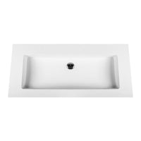 ALONI SOLID SURFACE WASTAFEL ZONDER KRAANGAT (100CM) - WIT