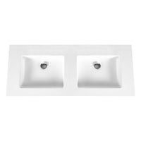ALONI SOLID SURFACE DUBBELE WASTAFEL ZONDER KRAANGAT (160CM) - WIT