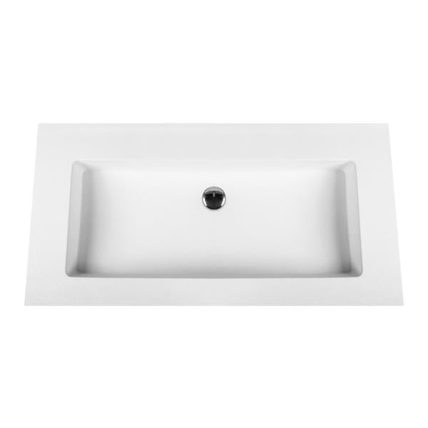 ALONI Solid Surface Wastafel zonder Kraangat (60CM) - Wit