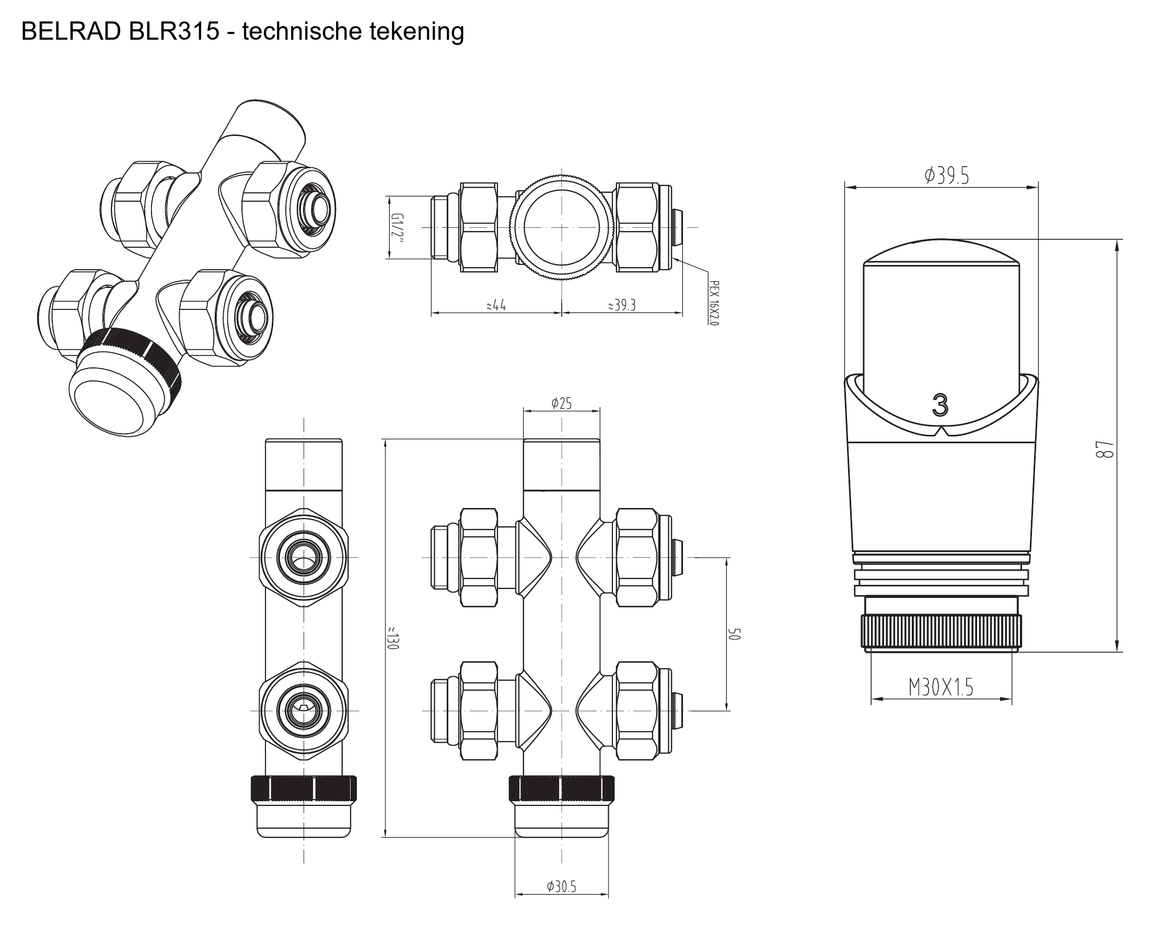 Belrad BLR315 Default Title - technische tekening