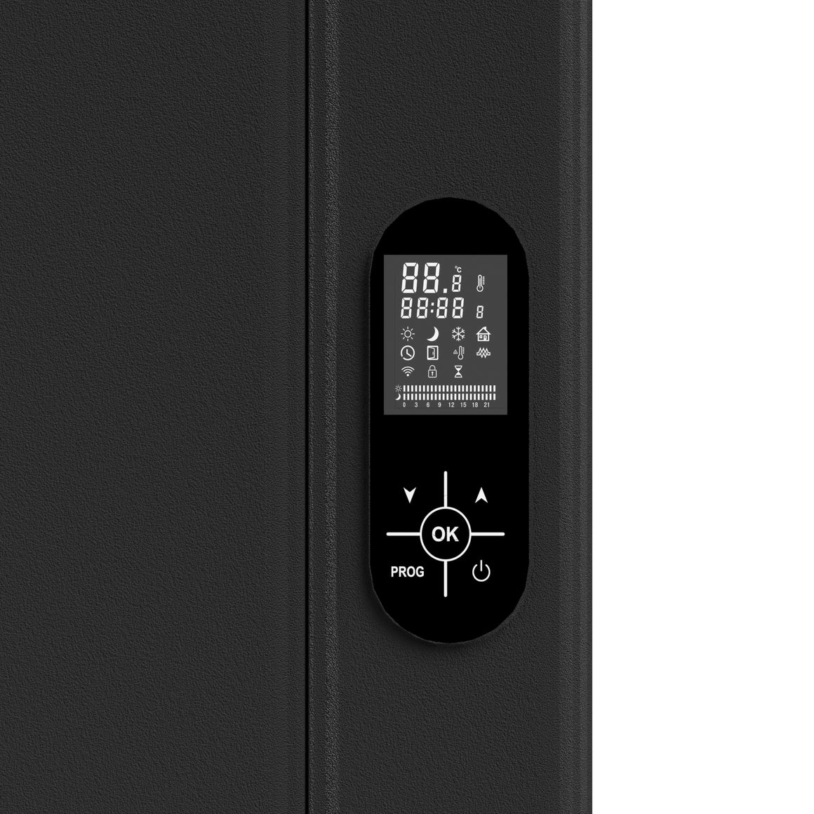 BELRAD BLRE elektrische radiator mat zwart - digitale thermostaat #kleur_mat-zwart