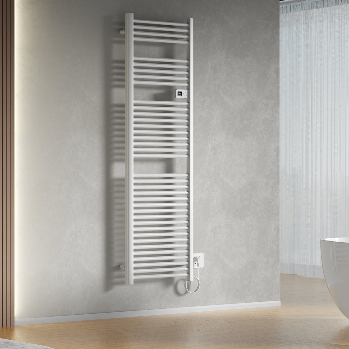 Belrad Elektrische Handdoekdroger - met Digitale Programeerbare Thermostaat - Smart WIFI - 1000W - 1800X540X133 MM