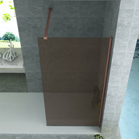 ALONI DOUCHEWAND CHAMPAGNE MET KOPEREN PROFIEL 8MM (80X200CM)