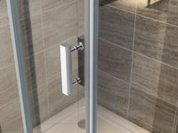 ALONI DOUCHECABINE MET DRAAIDEUR EN ZIJWAND - MET ANTI-KALK BEHANDELING - OMKEERBAAR - 6MM VEILIGHEIDSGLAS - 80X80X190 CM - CHROOM - HELDER GLAS
