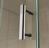 ALONI DOUCHECABINE MET DRAAIDEUR EN ZIJWAND - MET ANTI-KALK BEHANDELING - OMKEERBAAR - 6MM VEILIGHEIDSGLAS - 80X80X190 CM - CHROOM - HELDER GLAS