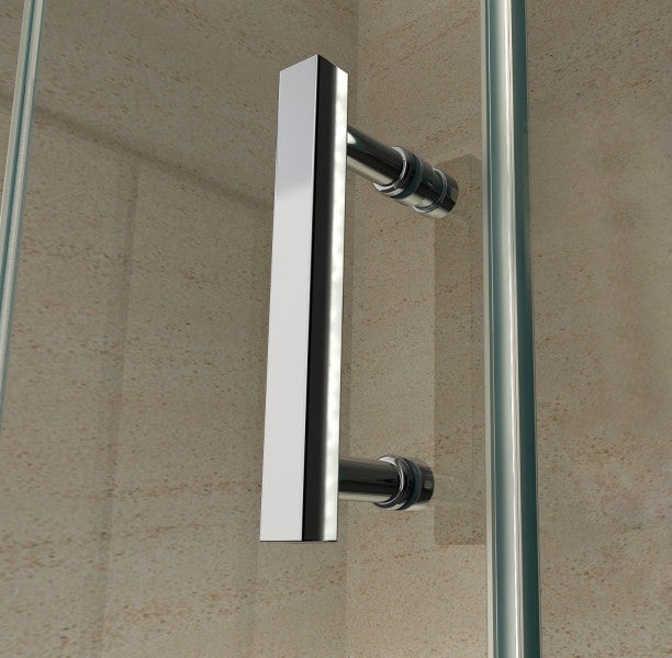 ALONI Douchecabine met Draaideur en Zijwand - met ANTI-kalk Behandeling - Omkeerbaar - 6MM Veiligheidsglas - 80X80X190 Cm - Chroom - helder glas