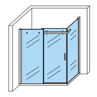 ALONI DOUCHECABINE MET SCHUIFDEUR EN ZIJWAND - MET ANTI-KALK BEHANDELING - OMKEERBAAR - 8MM VEILIGHEIDSGLAS - 80X120X195 CM - CHROOM - HELDER GLAS