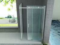 ALONI DOUCHECABINE MET SCHUIFDEUR EN ZIJWAND - MET ANTI-KALK BEHANDELING - OMKEERBAAR - 8MM VEILIGHEIDSGLAS - 90X160X195 CM - CHROOM - HELDER GLAS