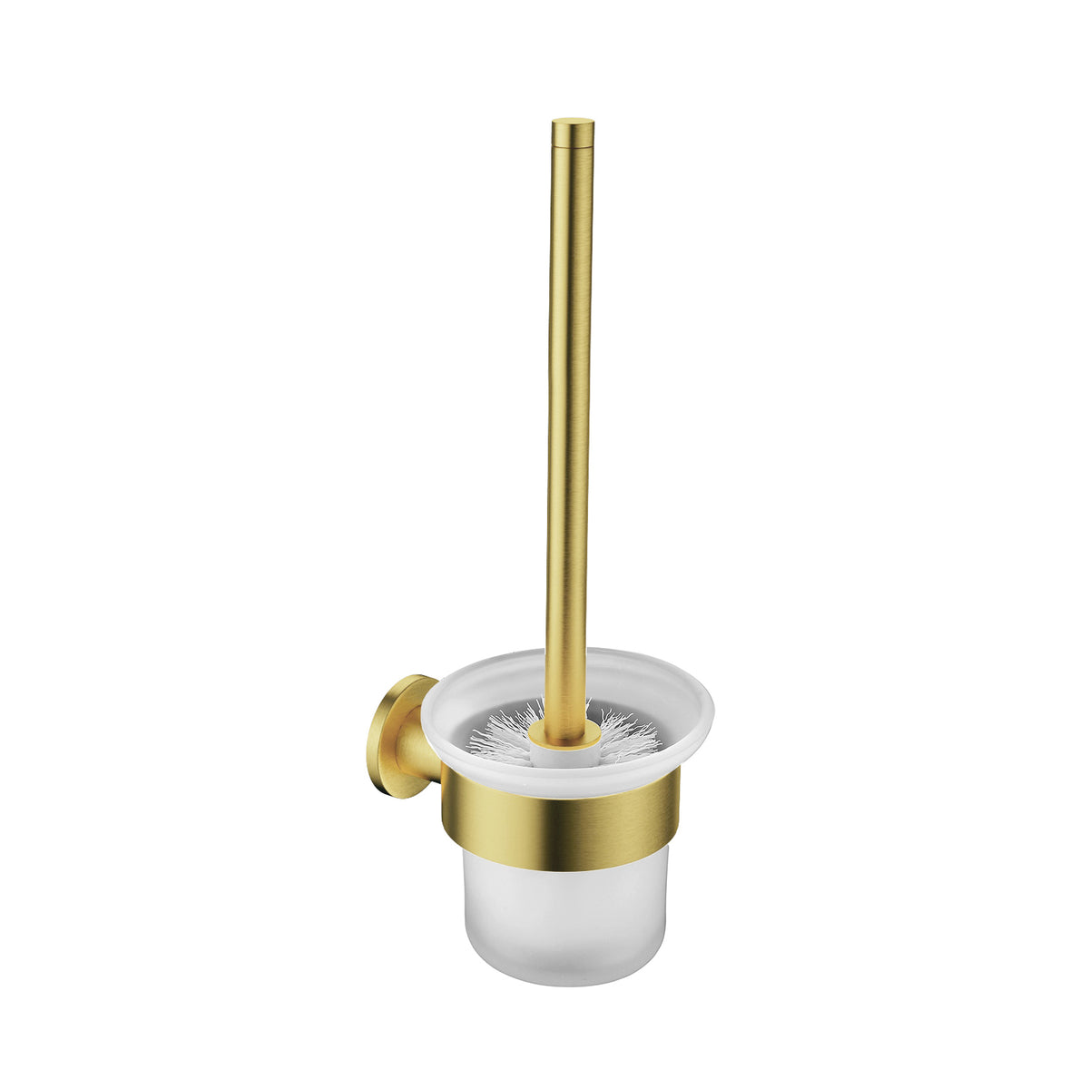 ALONI TOILETBORSTEL MET HOUDER - GLAZEN POT - GEBORSTELD GOUD