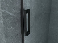 ALONI DOUCHECABINE MET SCHUIFDEUR EN ZIJWAND - MET ANTI-KALK BEHANDELING - OMKEERBAAR - 8MM VEILIGHEIDSGLAS - 80X120X195 CM - MAT ZWART - HELDER GLAS
