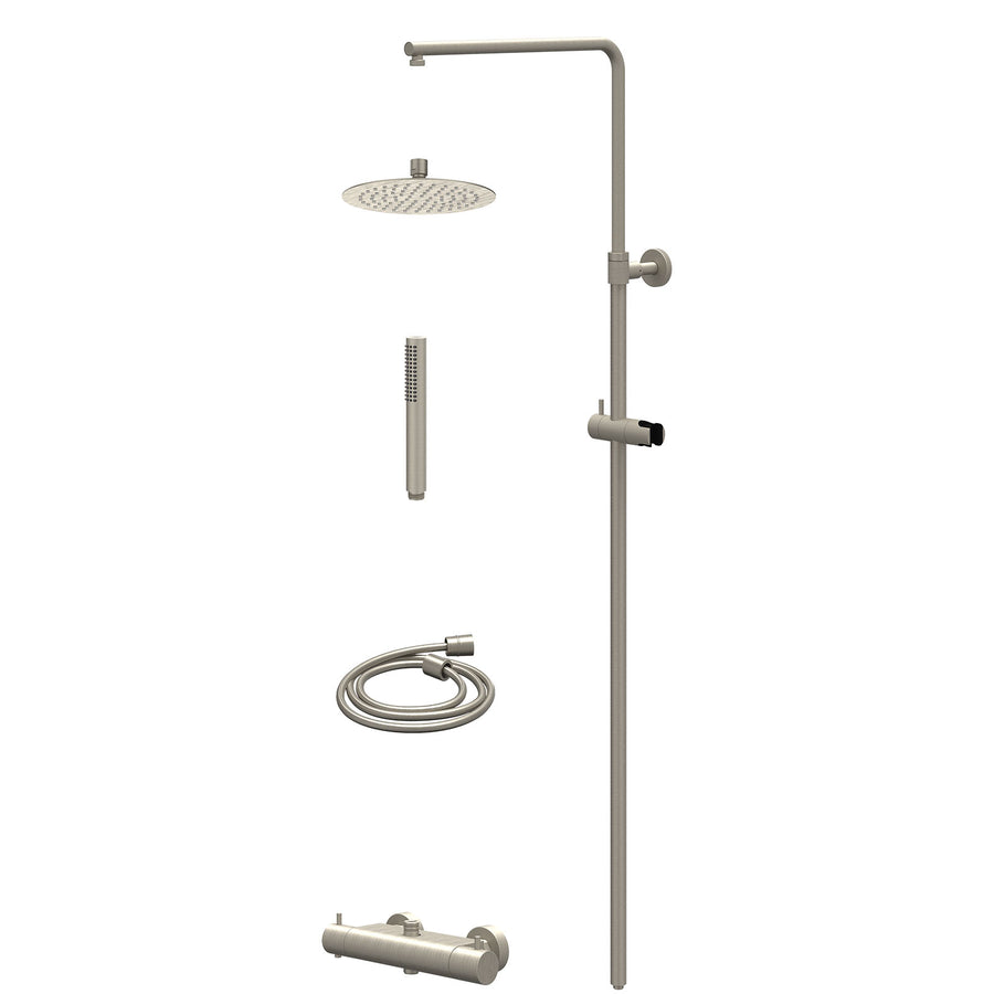 IVY Regendoucheset thermostatisch opbouw set R20cmSL en staafmodel – Gebr. nickel PVD