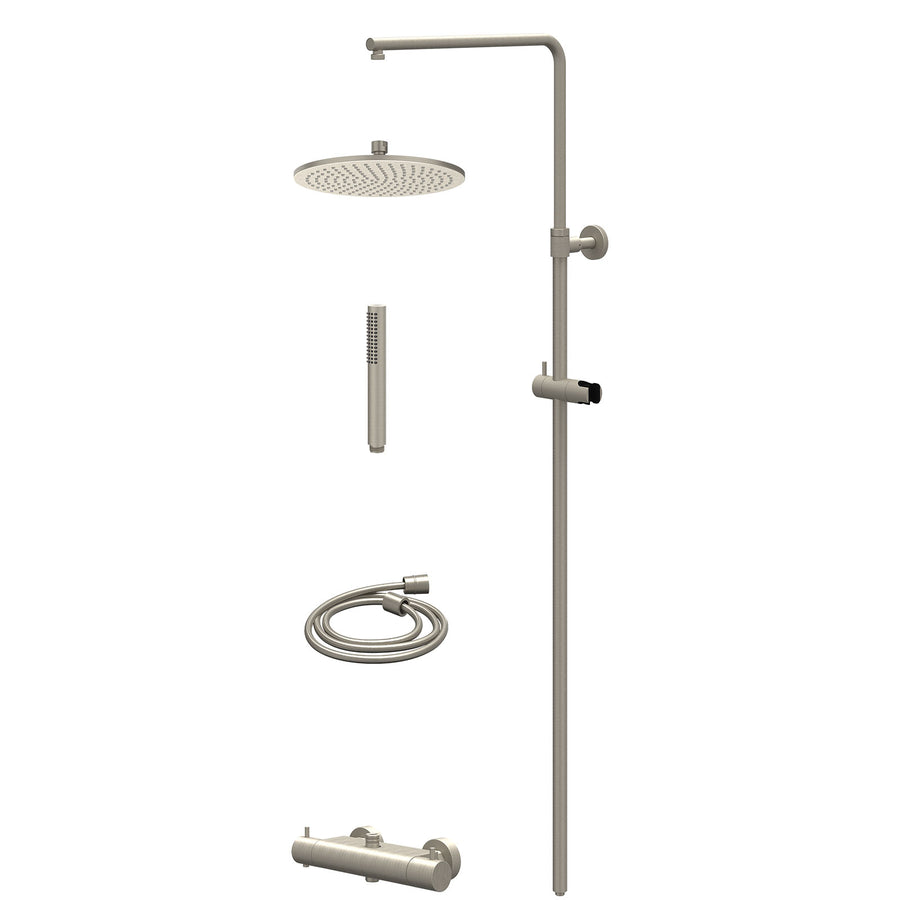 IVY Regendoucheset thermostatisch opbouw set R25cmME en staafmodel – Gebr. nickel PVD
