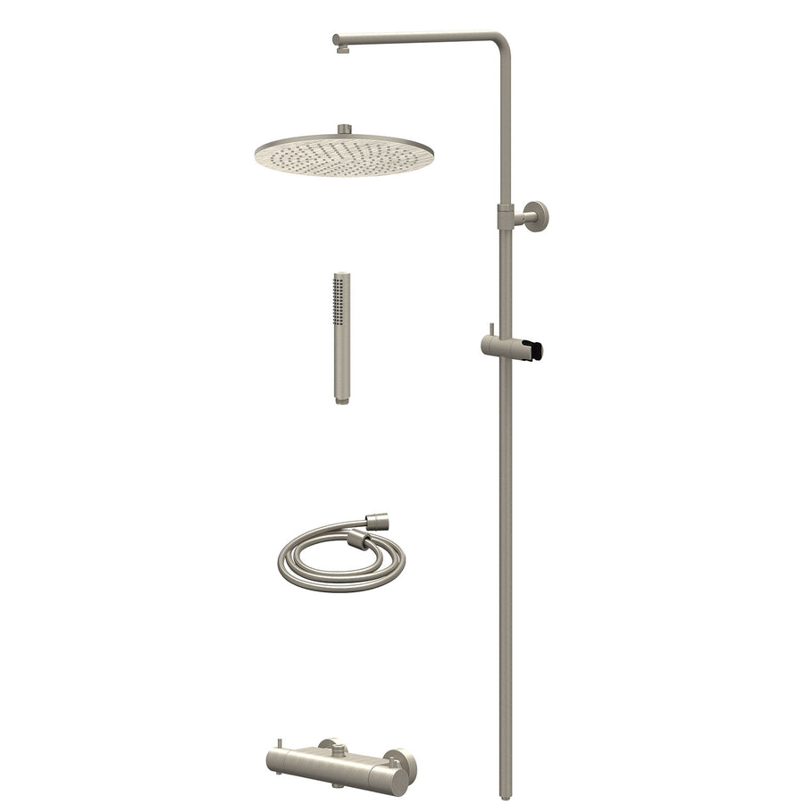IVY Regendoucheset thermostatisch opbouw set R30cmME en staafmodel – Gebr. nickel PVD