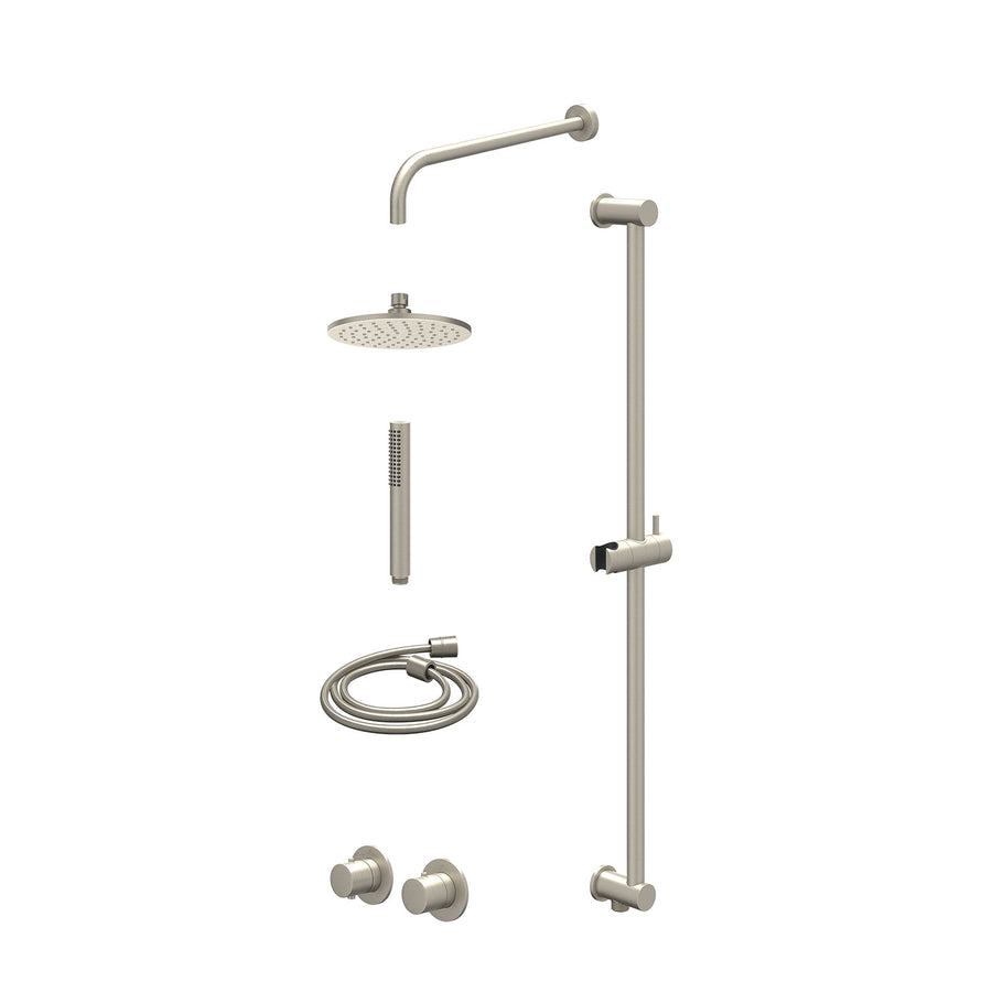 IVY Excl. inbouwbox regendoucheset inbouwthermostaatkraan met 2-weg stop-omstel symmetry, 40cm wandarm, R20cmME, glijstang met uitlaat, doucheslang 150cm en staafmodel – Gebr. nick