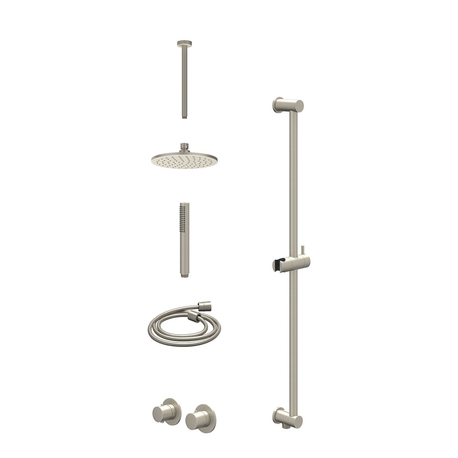 IVY Excl. inbouwbox regendoucheset inbouwthermostaatkraan met 2-weg stop-omstel symmetry, 30cm plafondbuis, R20cmME, glijstang met uitlaat, doucheslang 150cm en staafmodel – Gebr. 
