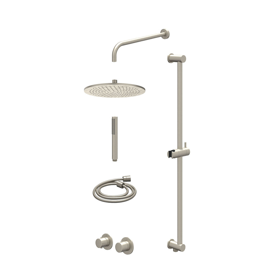 IVY Excl. inbouwbox regendoucheset inbouwthermostaatkraan met 2-weg stop-omstel symmetry, 40cm wandarm, R30cmME, glijstang met uitlaat, doucheslang 150cm en staafmodel – Gebr. nick
