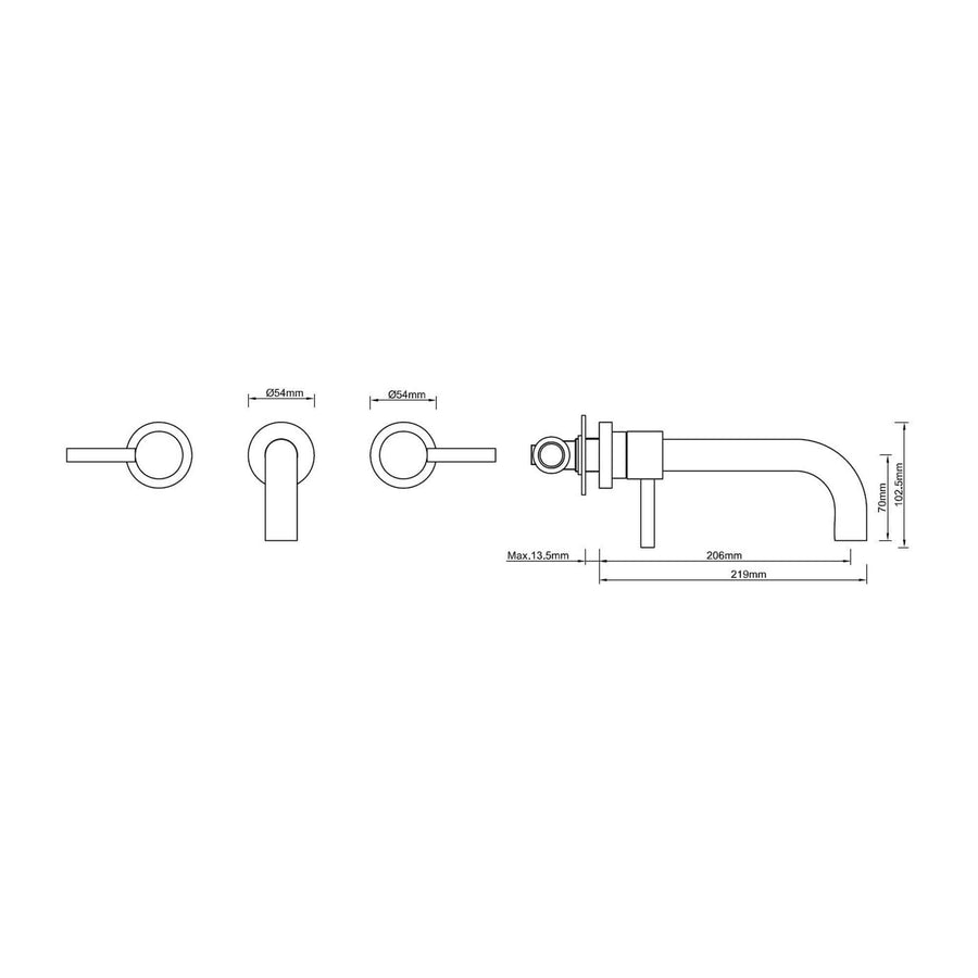 Caral 2-Knop Wastafelkraan Wiesbaden Inbouw (inclusief Inbouwdeel) in Chroom