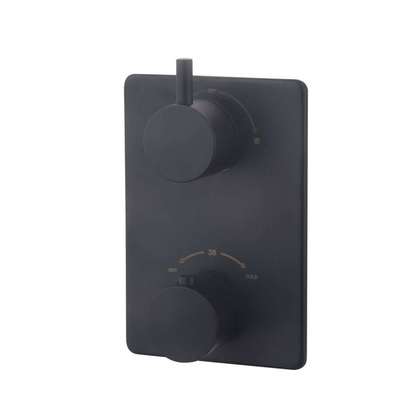 Caral mitigeur thermostatique de douche Wiesbaden ensemble de finition 2 voies en noir mat