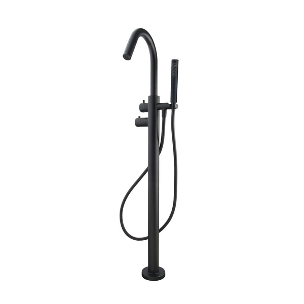 Caral Robinet de baignoire autoportant Wiesbaden thermostatique complet en noir mat