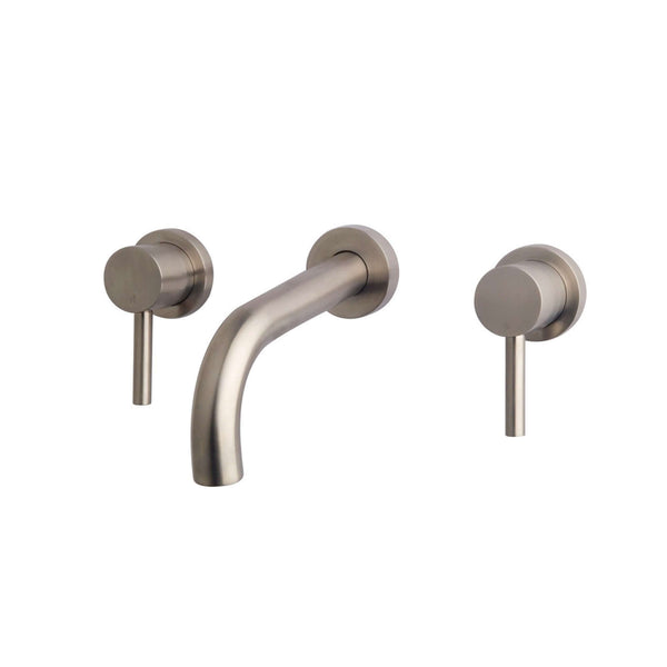 Caral robinet de lavabo finition 2 boutons aspect inox revêtement PVD (hors partie encastrée) Wiesbaden