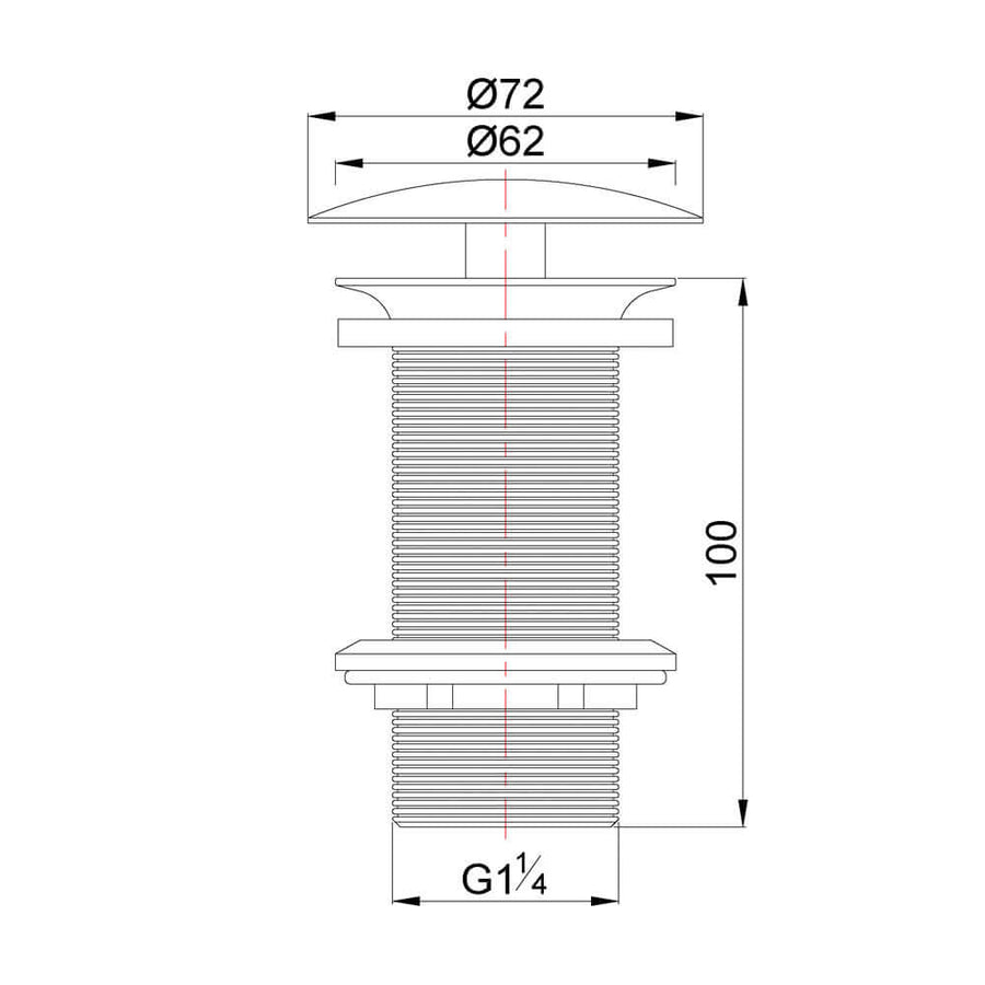 Caral Verlengd 5/4" Déchets Solides Wiesbaden Chrome