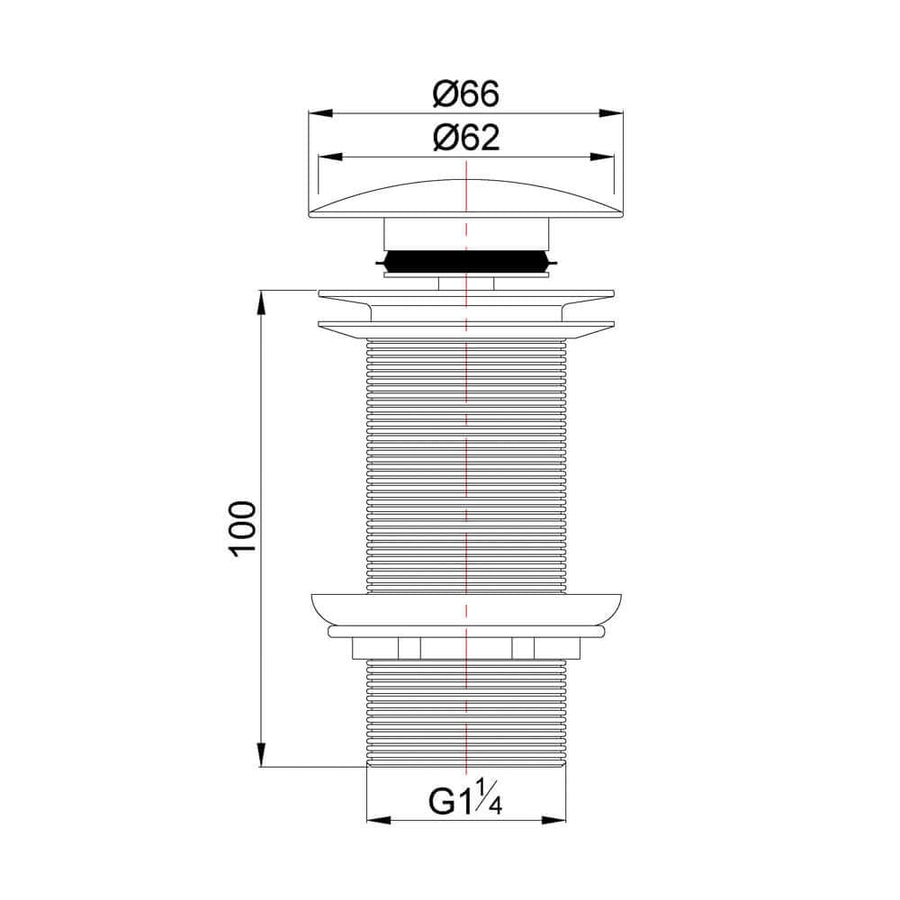 Caral Verlängerte 5/4" Clickwaste Wiesbaden Gebürstetes Messing