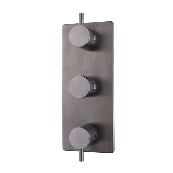 Caral afbouwdeel inbouwthermostaat 3 weg gunmetal PVD