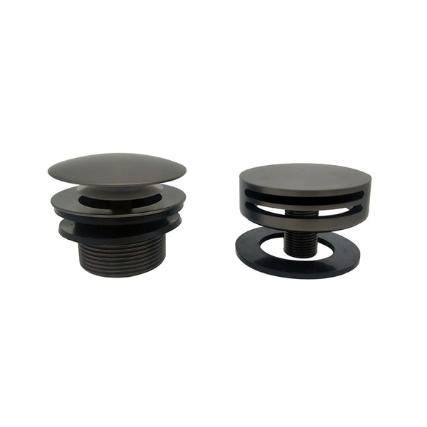 Caral afbouwdeel rond badafvoer met overloop en vulfunctie gunmetal