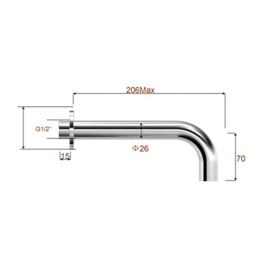 Caral baduitloop rond 20 cm 1/2'' zwart