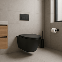 Wandcloset Wiesbaden Vesta Mat Zwart – Rimless Toilet met Tornado Flush, Softclose & Quickrelease Zitting