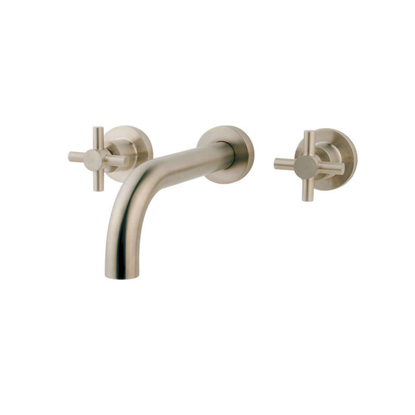Robinet de lavabo à 2 boutons Cross Finish Wiesbaden acier brossé