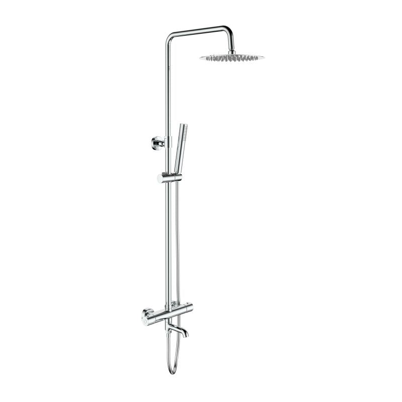 ALONI OPTIMA RONDO REGENDOUCHESET MET DRAAIBARE UITLOOP - THERMOSTATISCH - OPBOUW - COOL TOUCH - CHROOM - detailafbeelding