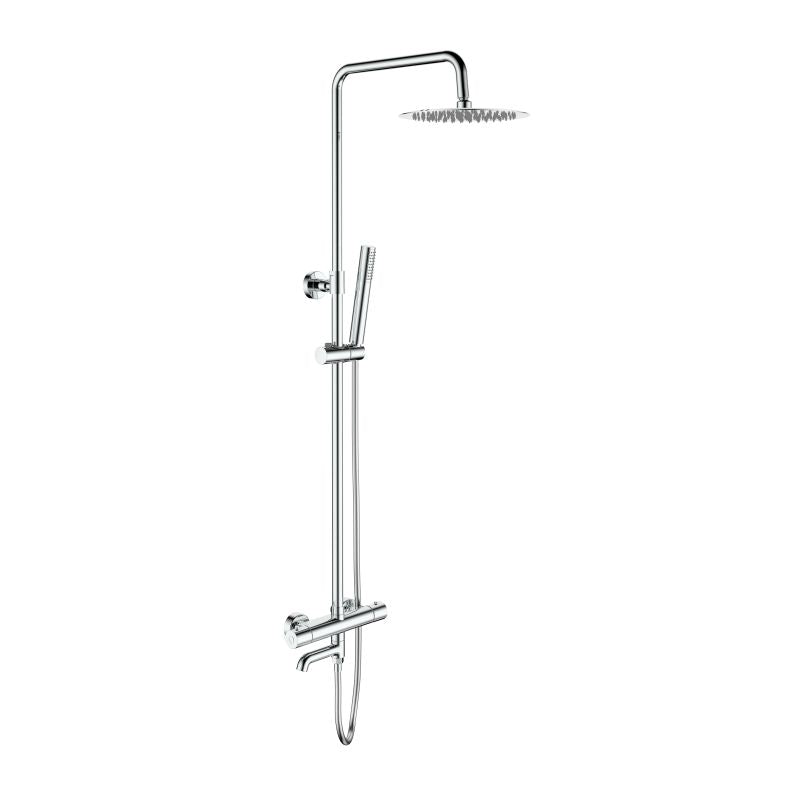 ALONI OPTIMA RONDO REGENDOUCHESET MET DRAAIBARE UITLOOP - THERMOSTATISCH - OPBOUW - COOL TOUCH - CHROOM - detailafbeelding