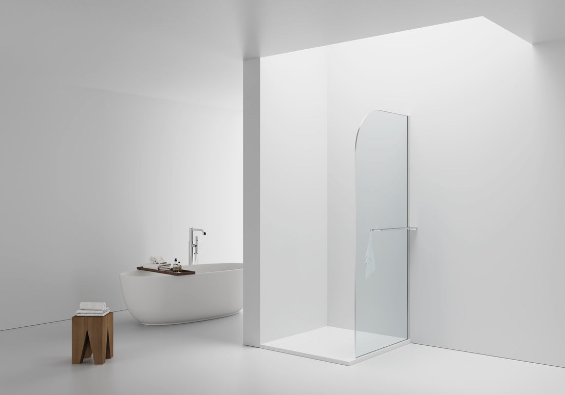 Aloni Curvy inloopdouche 100x200 chroom sfeerfoto