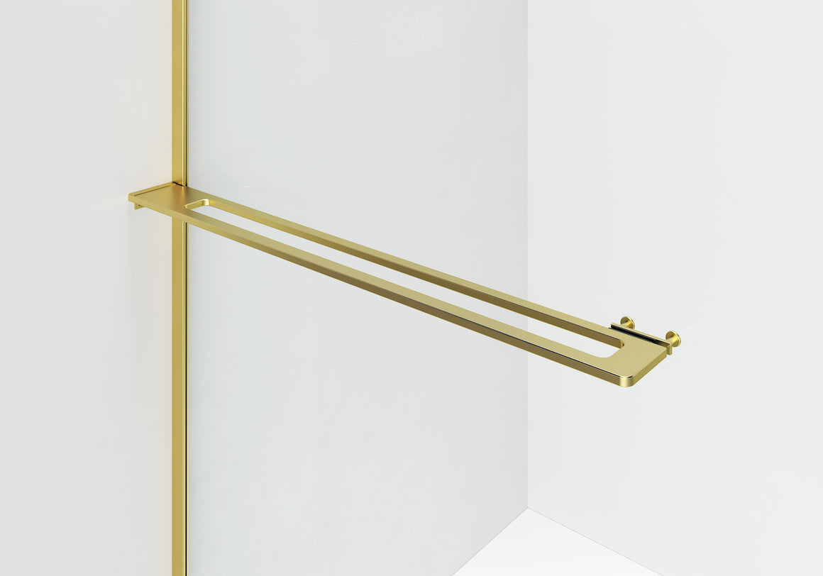 Aloni Curvy inloopdouche 120x200 geborsteld goud detailfoto handdoekhouder