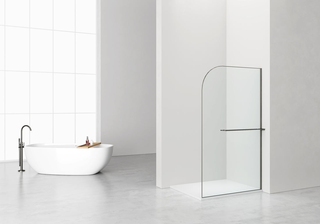 Aloni Curvy inloopdouche 120x200 gunmetal sfeerfoto
