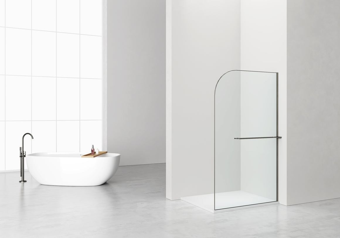 Aloni Curvy inloopdouche 120x200 gunmetal sfeerfoto