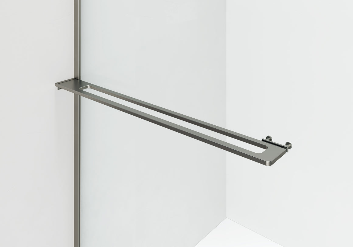 Aloni Curvy inloopdouche 120x200 gunmetal detailfoto handdoekhouder